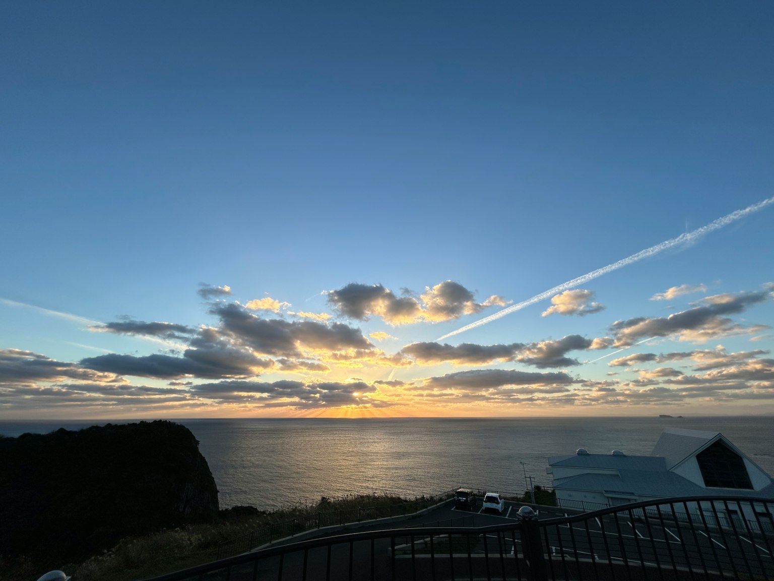 Beautiful sunset view with clouds in the sky