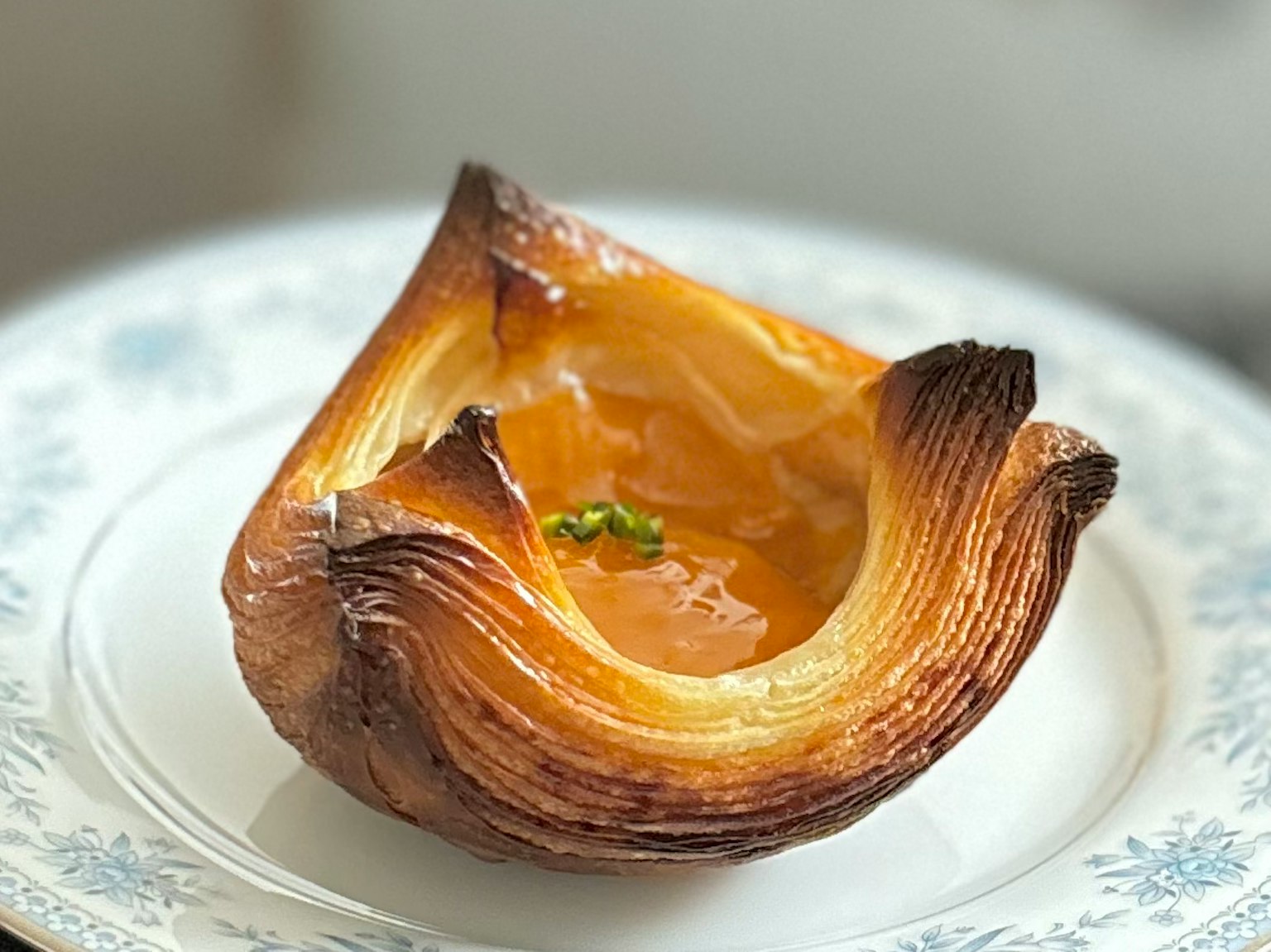 A beautifully crafted pastry with cream filling