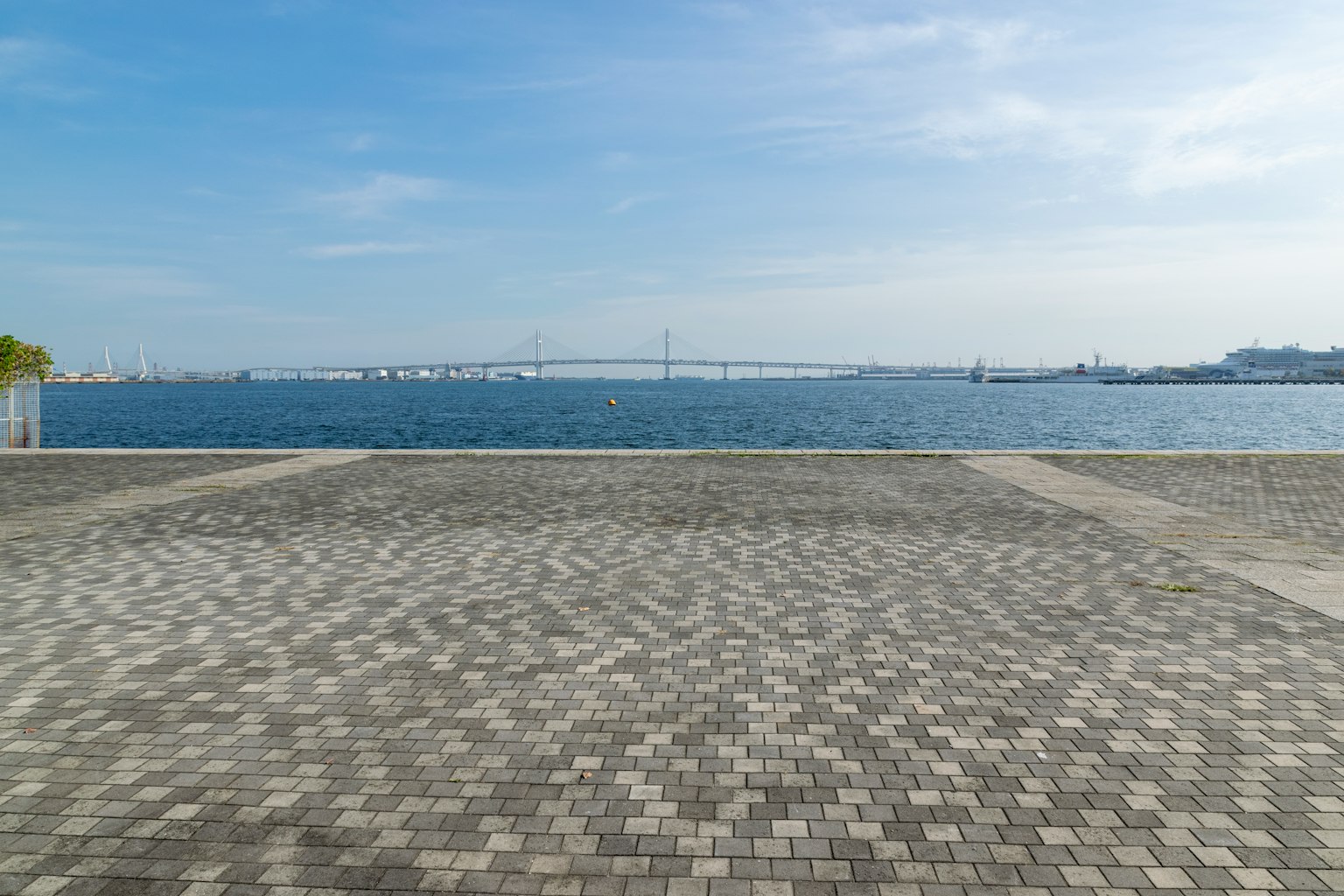 Camino pavimentado que conduce a una vista serena del océano