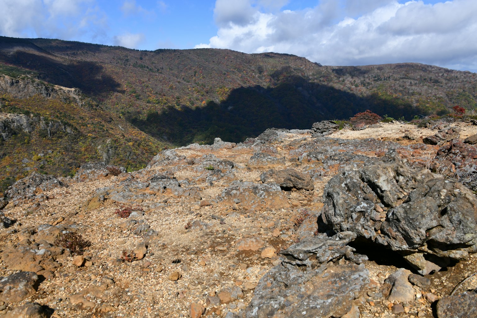 Berglandschaft mit Felsen und Wiesen