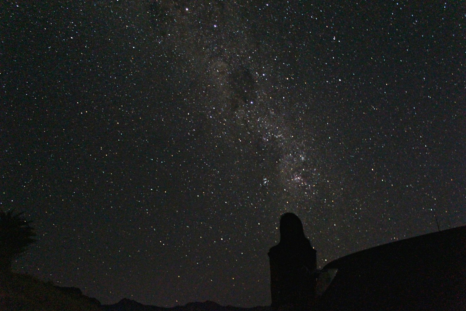 星空下一个人的轮廓