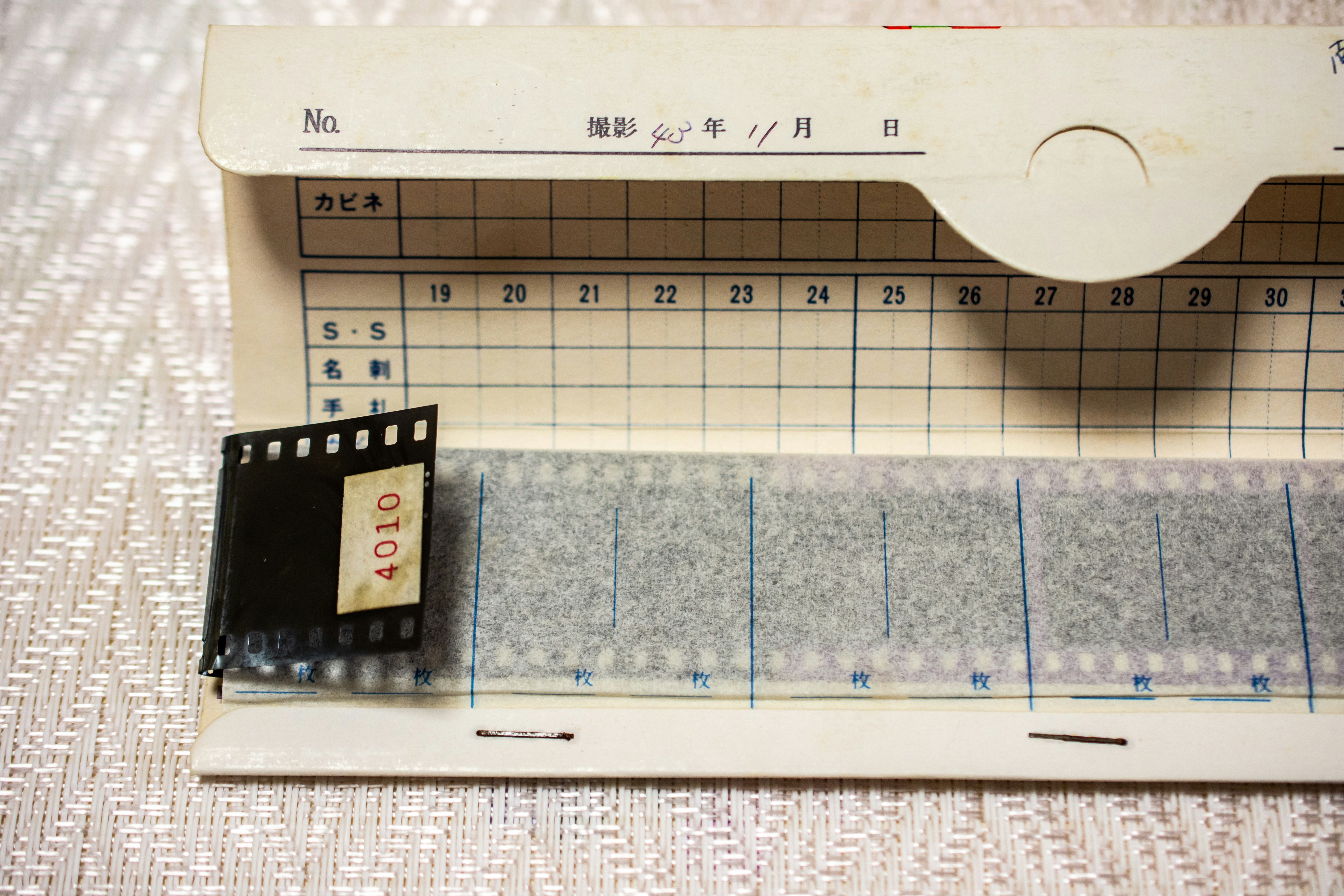 still life of a calendar and small electronic components