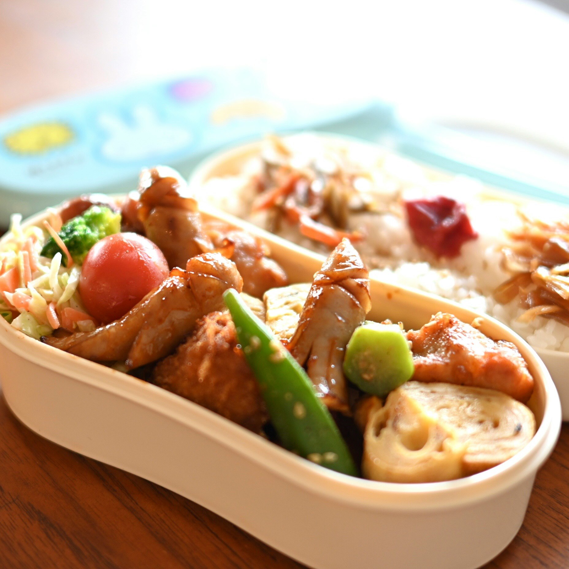 Lunch bento box with kid-friendly meal sides