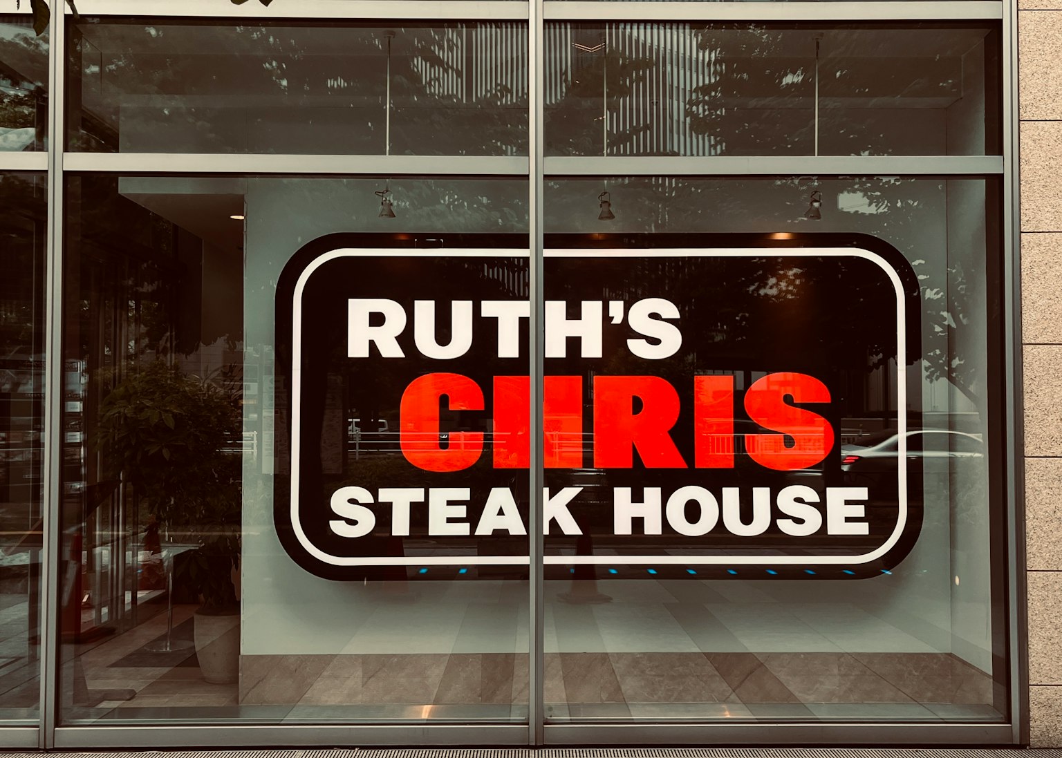 Exterior view of Ruth's Chris Steak House sign