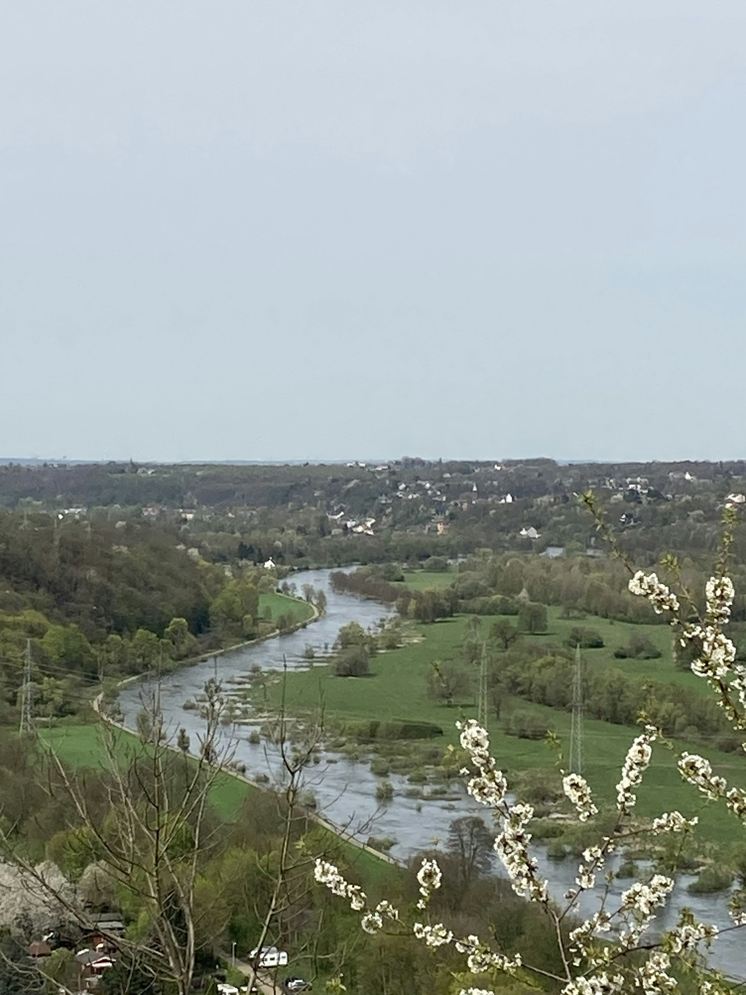 Vista escénica de un río serpenteante a través de un paisaje verde