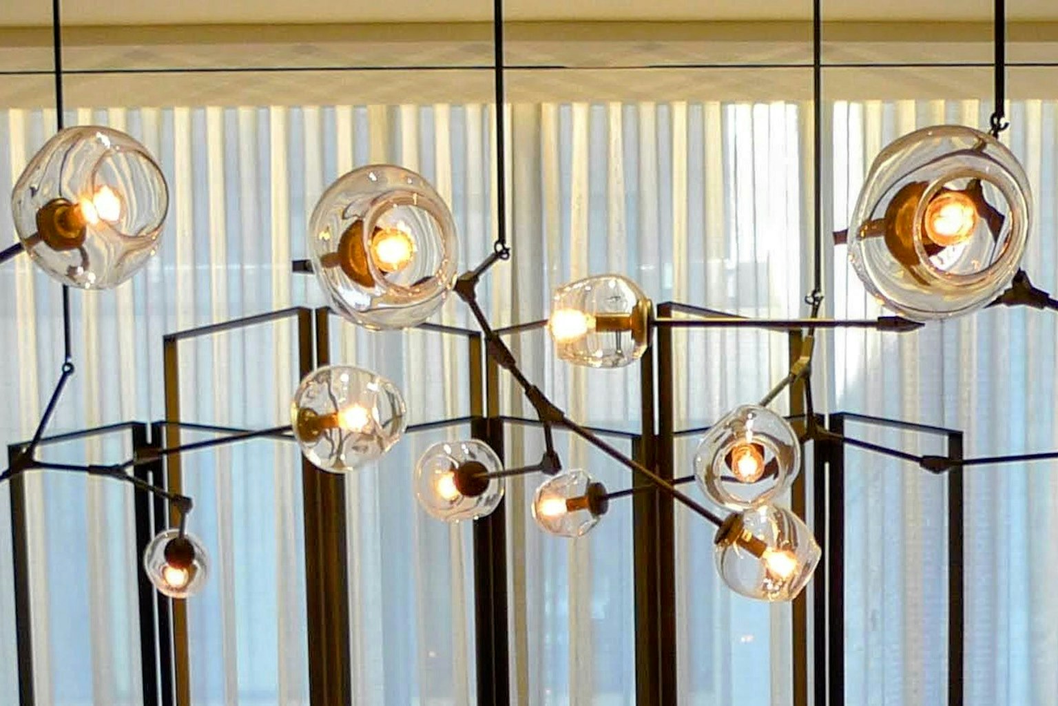 Unique design pendant lights hanging from the ceiling
