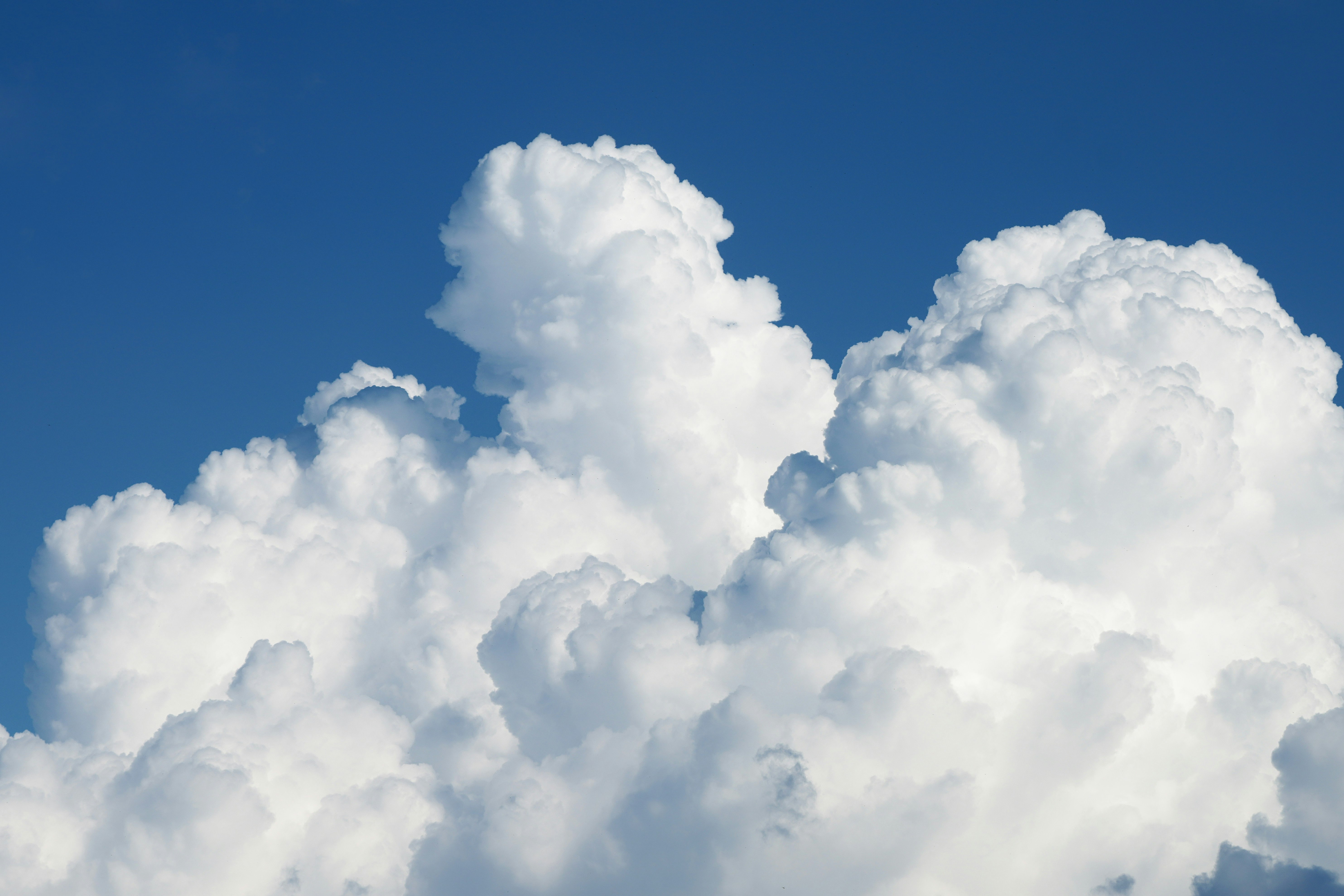 grandes nubes cumuliformes sobre un cielo azul