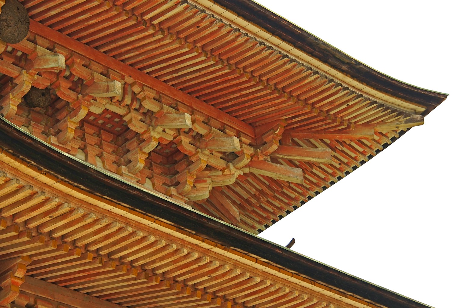 传统日本建筑屋顶的细节