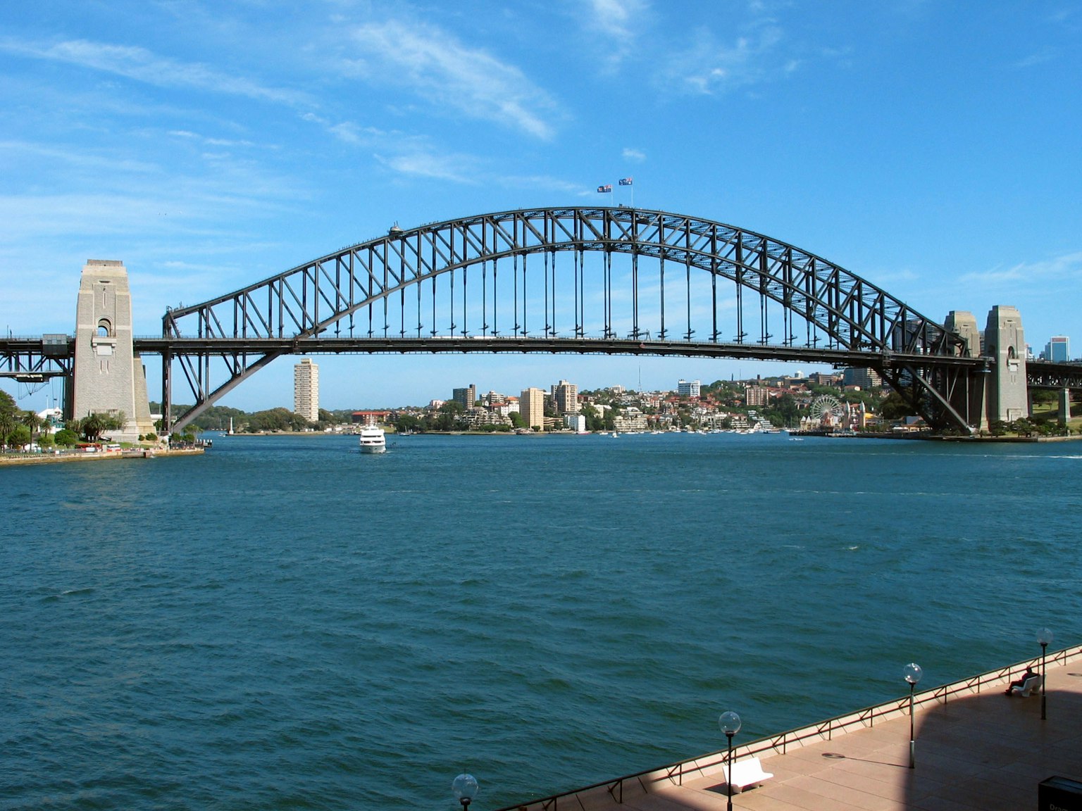 Beautiful view of Sydney Harbour Bridge spanning over the bay