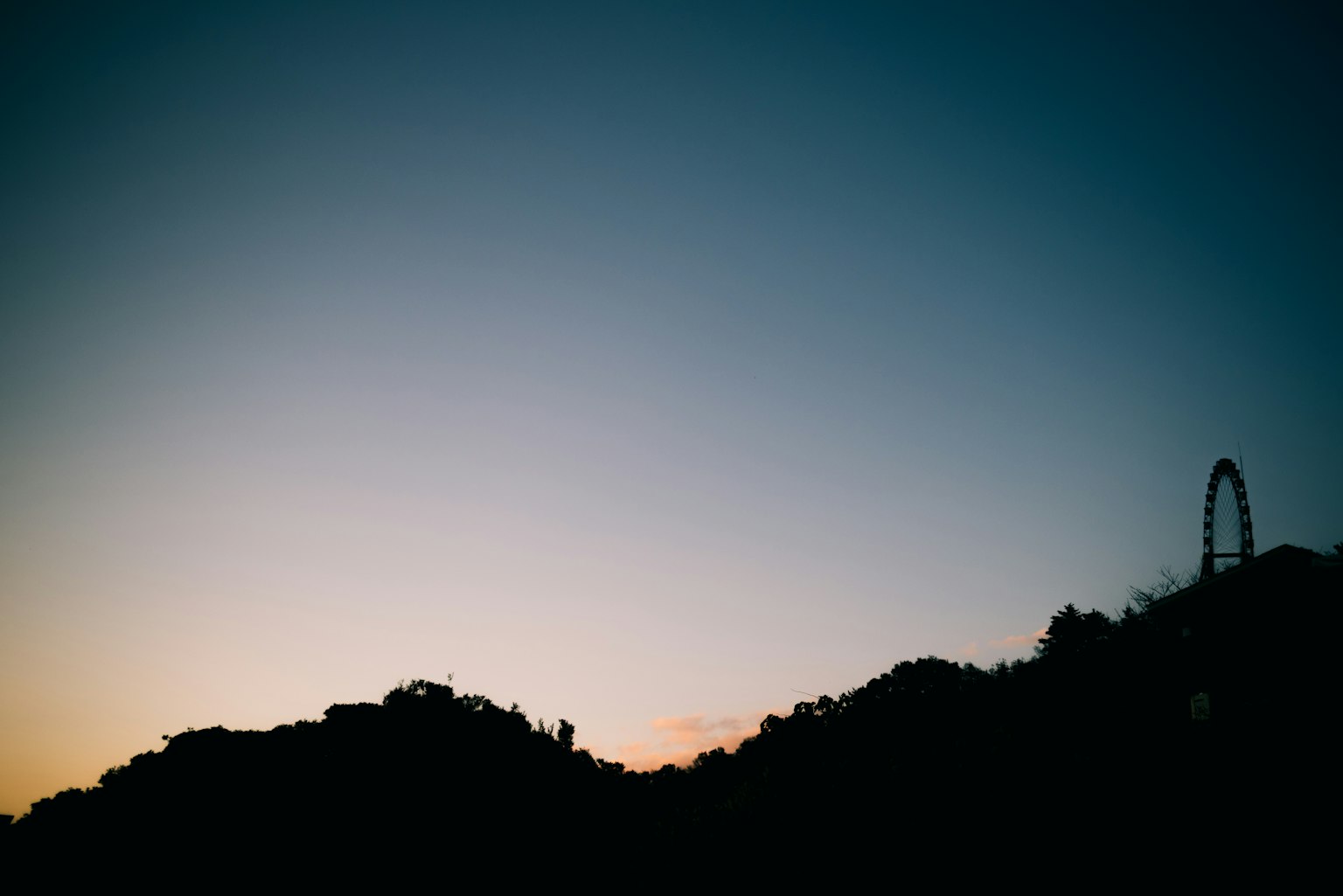 Silhouette of mountains against a sunset sky