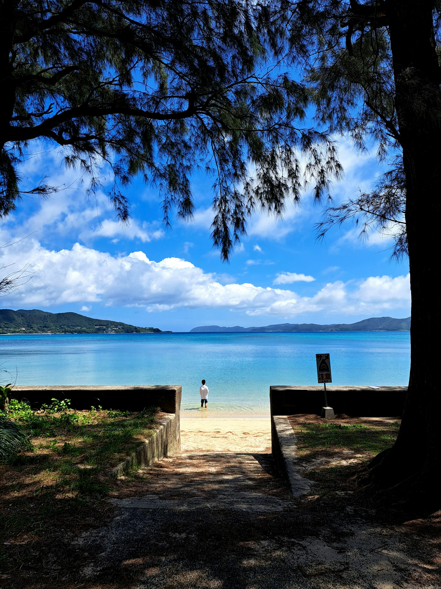 ทิวทัศน์ที่สวยงามของชายหาดที่มีน้ำใสและท้องฟ้าสดใส