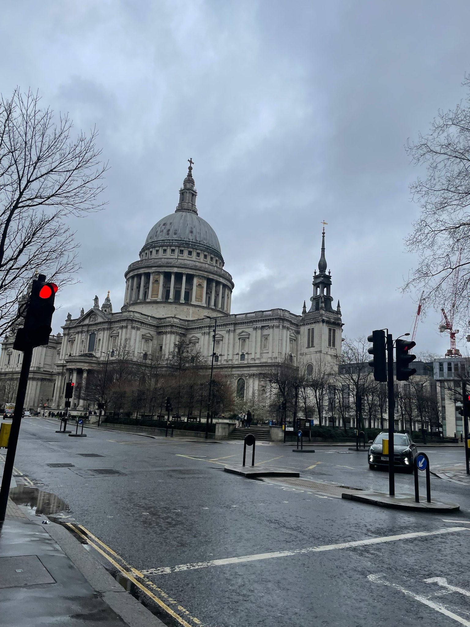 St Paul's Cathedral's grand exterior against a gray sky
