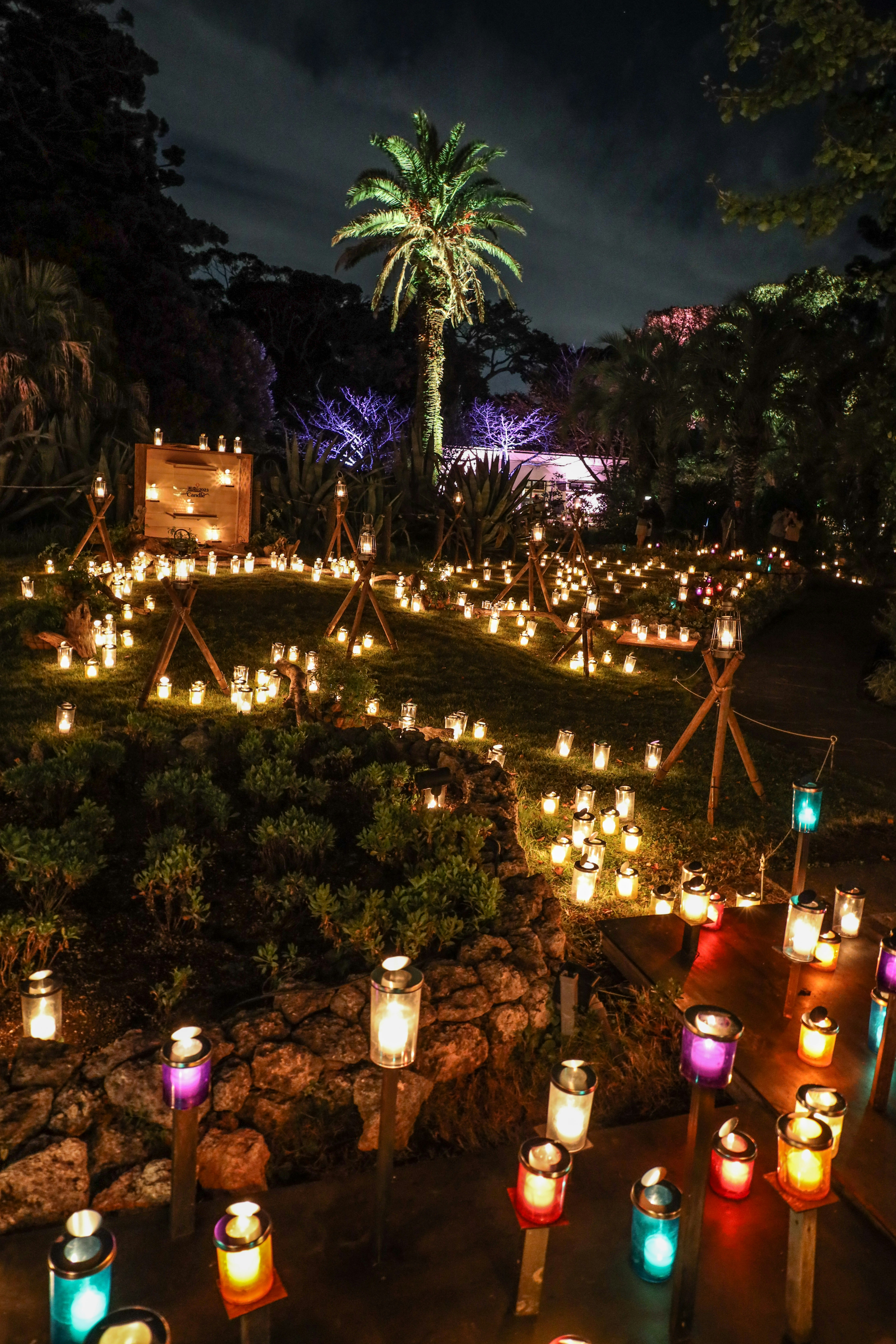 Candle-lit path at Enoshima Candle Night