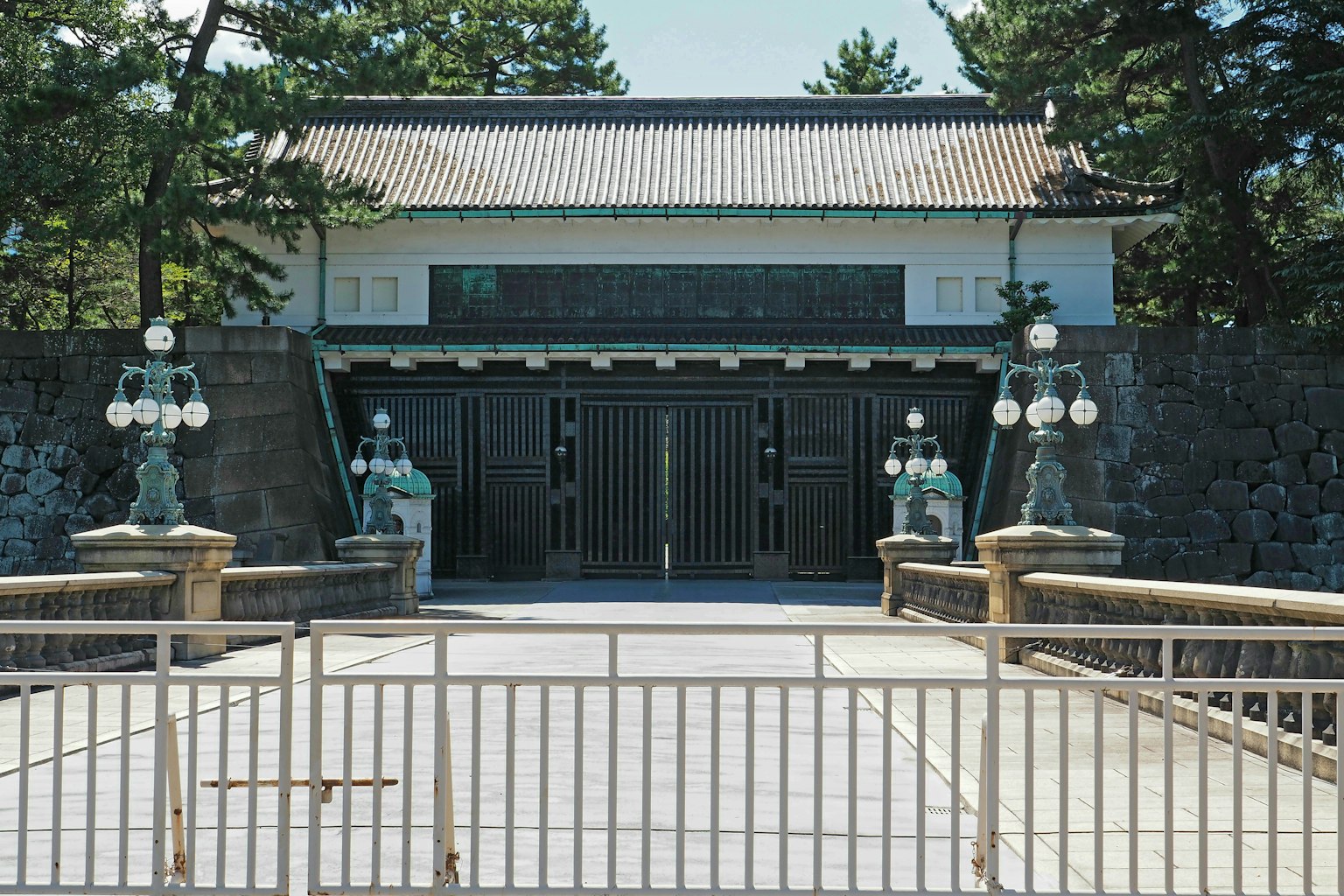 Traditional Japanese building entrance with beautiful gate and lanterns