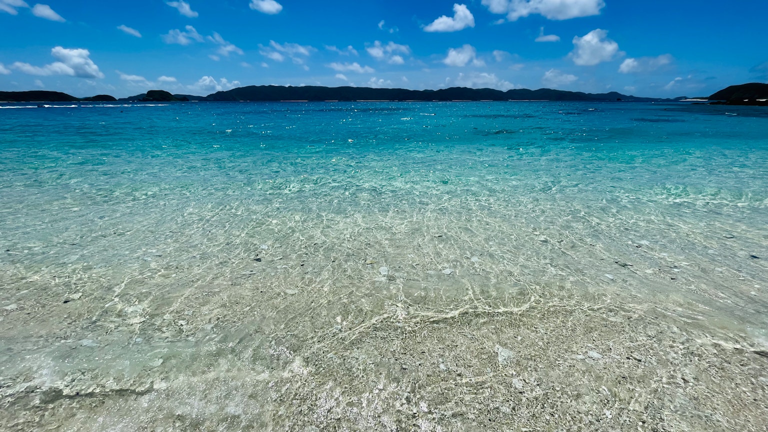 清澈的蓝色海洋和白色沙滩
