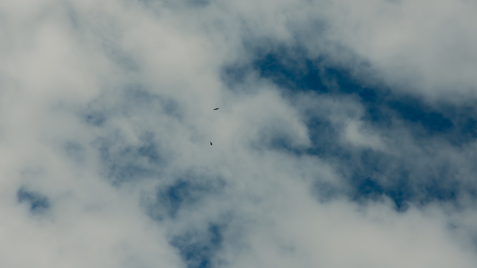 Vista del cielo azul con nubes blancas