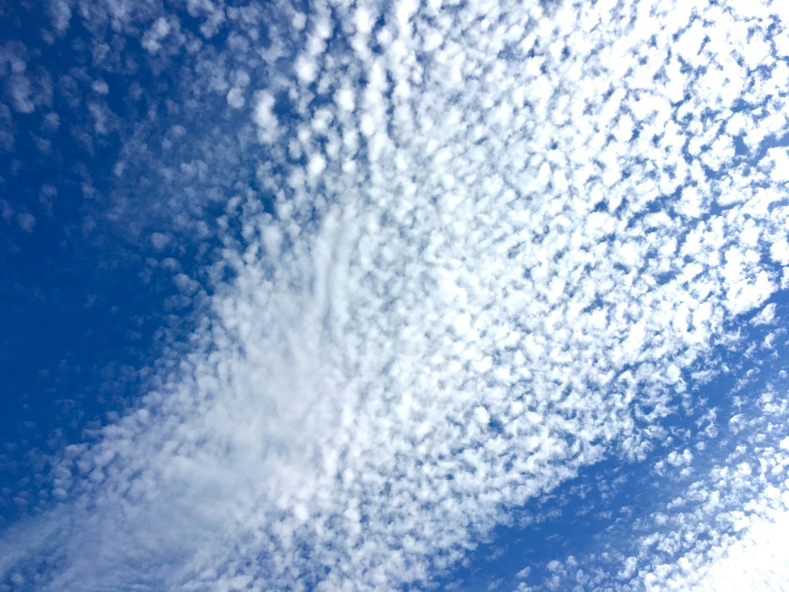 Pola awan putih di langit biru