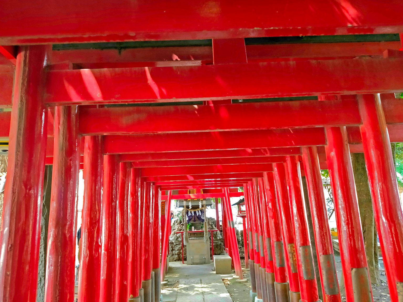 红色鸟居排列的神社入口景观
