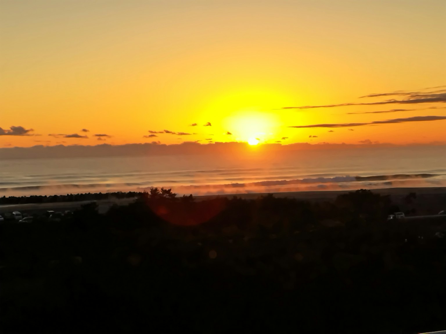 Magnifique coucher de soleil sur l'océan