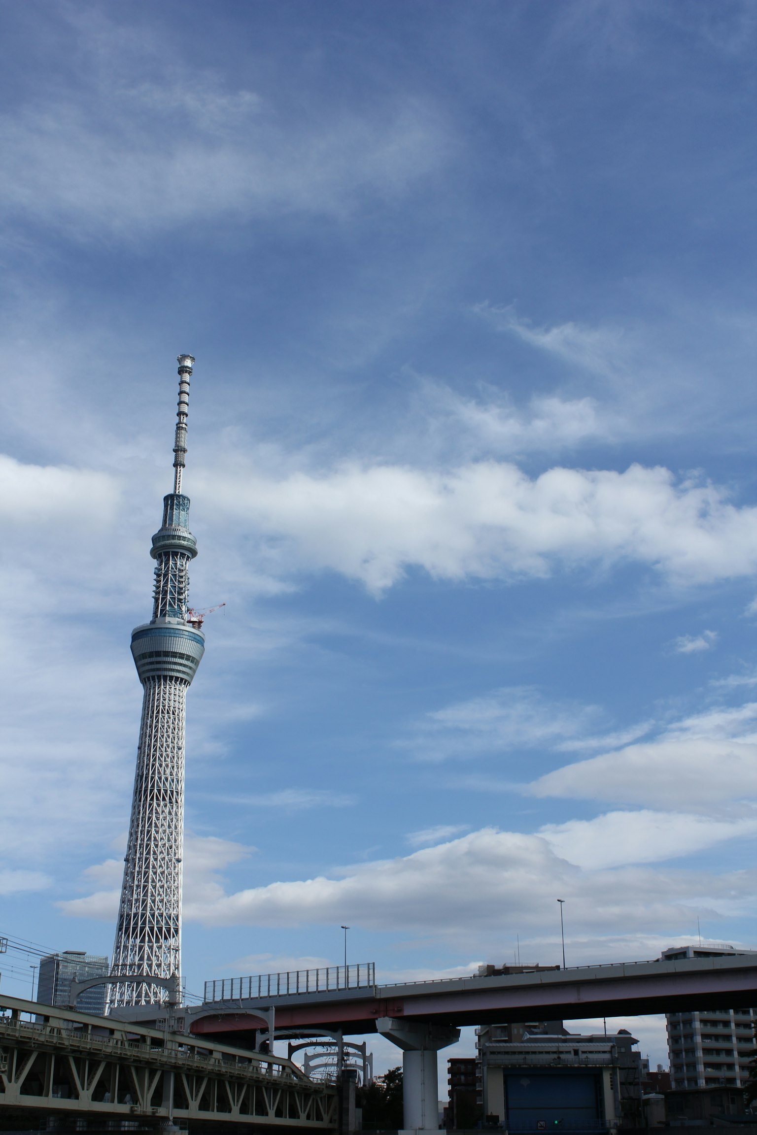 Tokyo Skytree towering under a blue sky