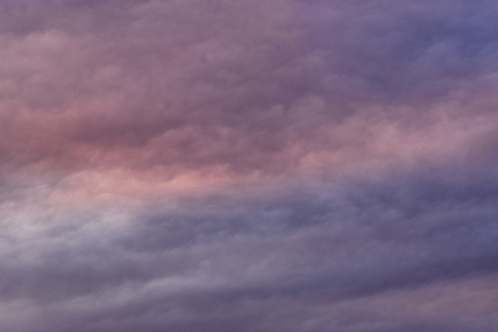 ピンクと紫に染まる夕雲の空