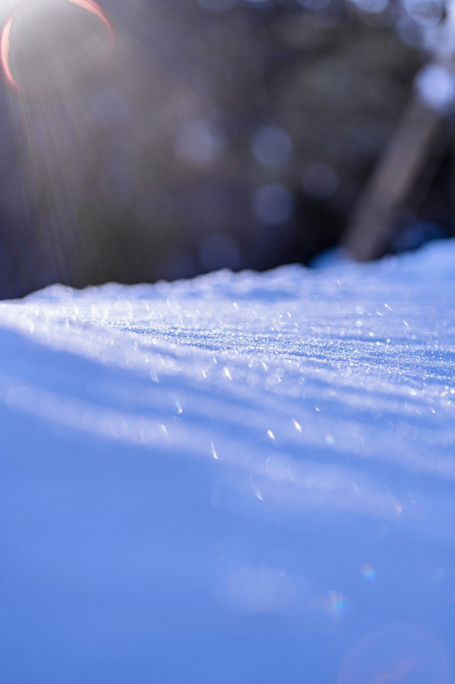 Light and shadow effect on a snowy surface