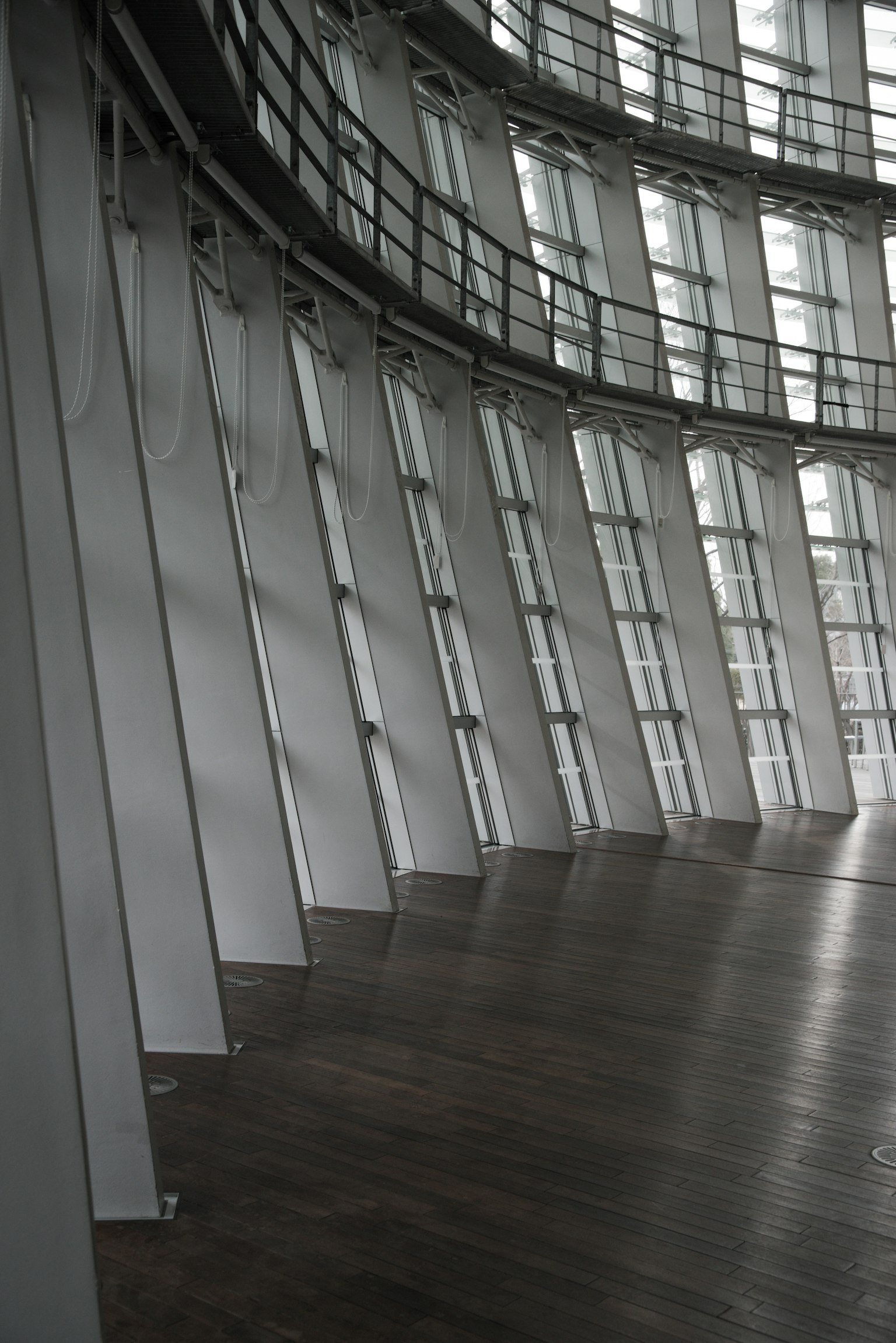 Modern architectural interior with harmonious curves and lines