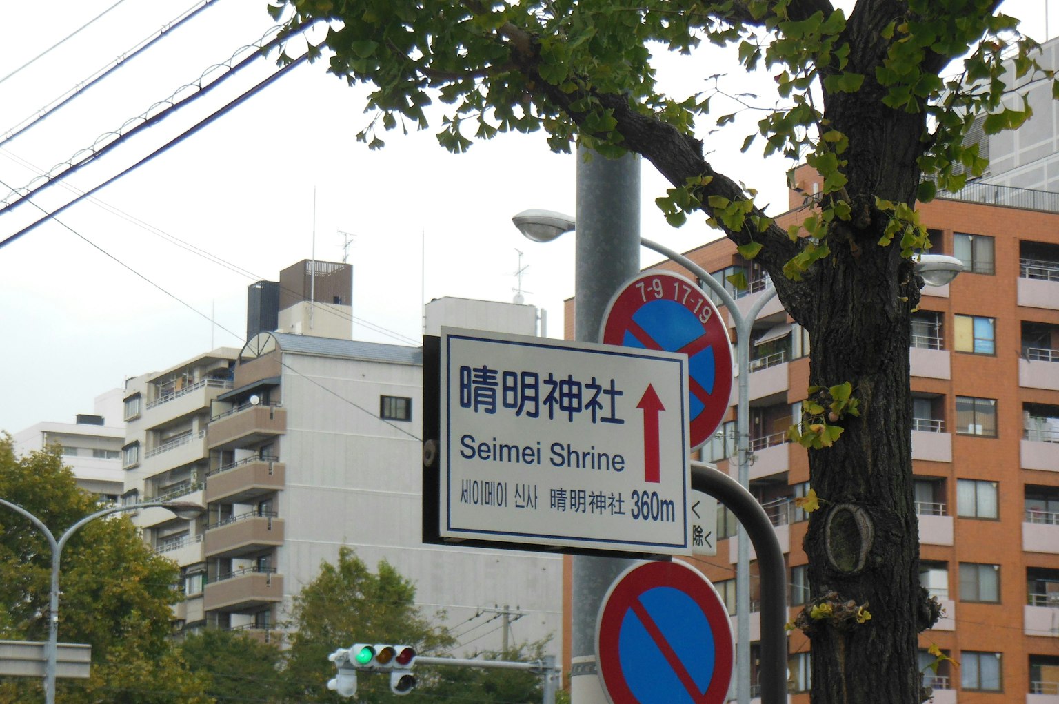 指示前往浅草寺的路标和周围建筑
