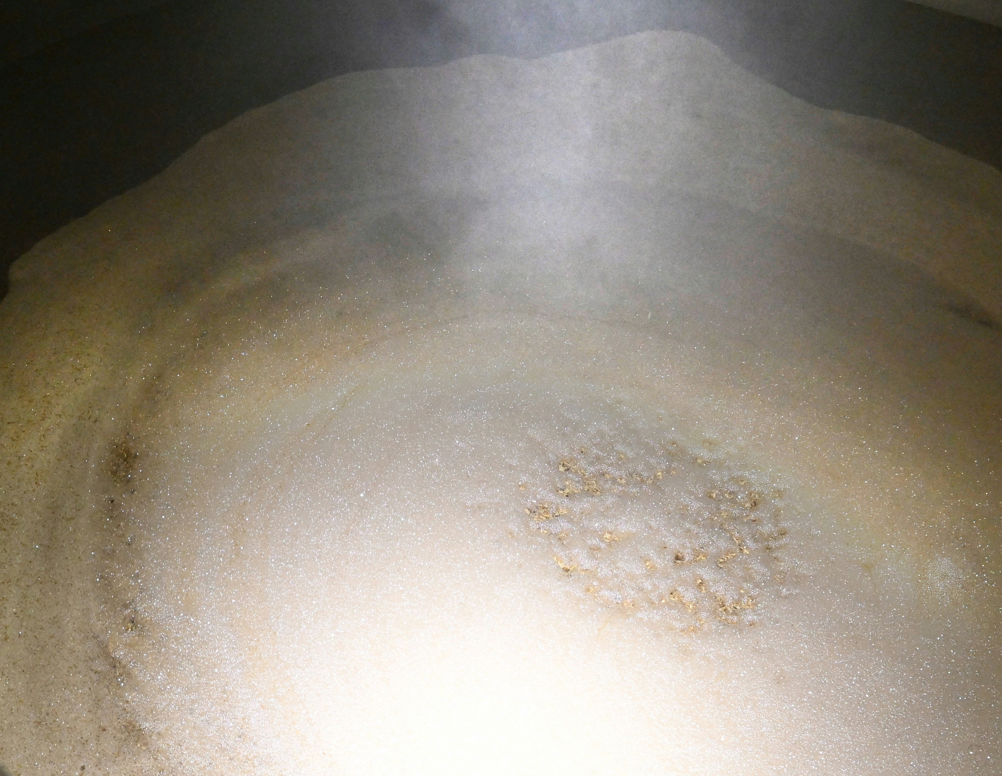 steaming pot of soup