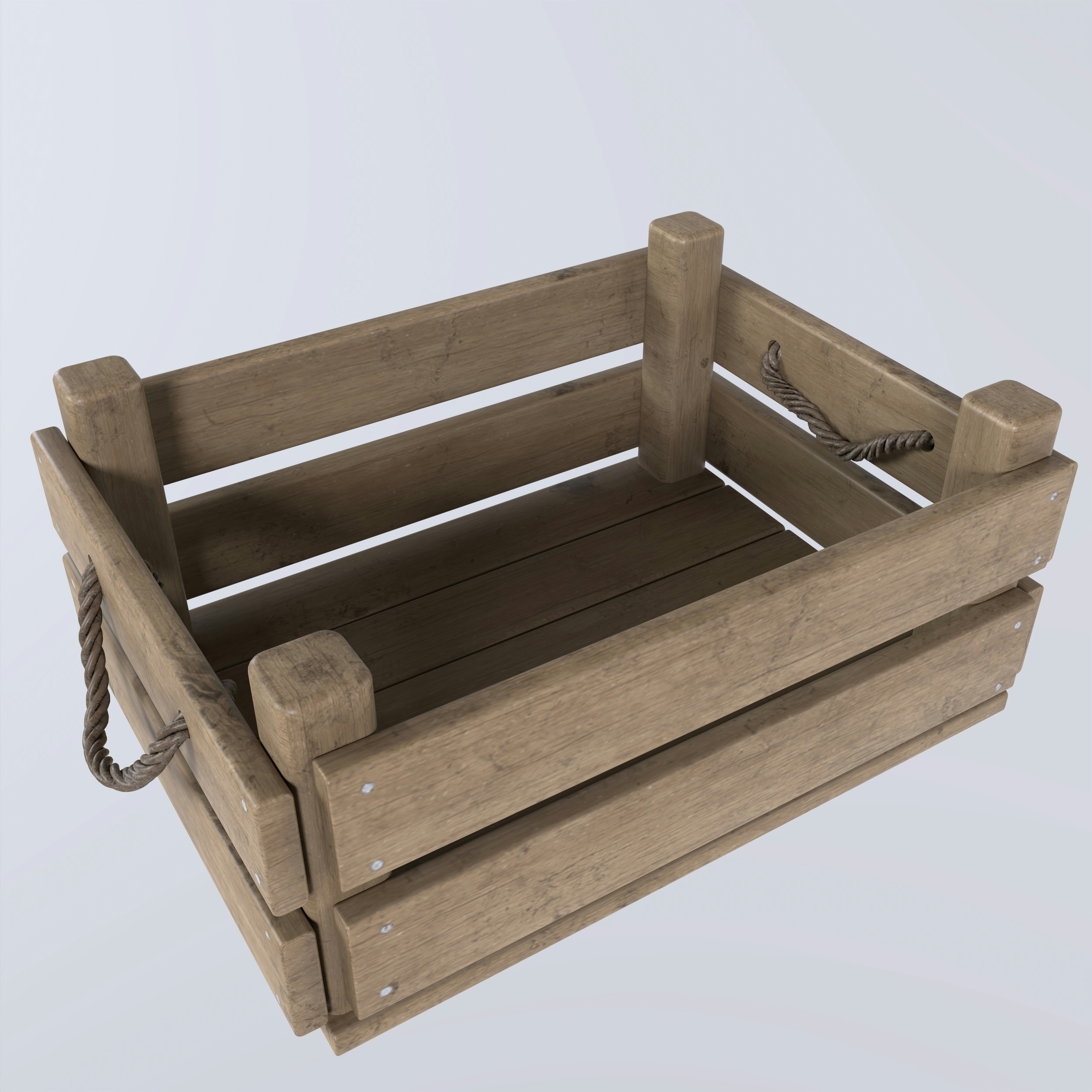 Holzkiste-Tablett mit Seilgriff
