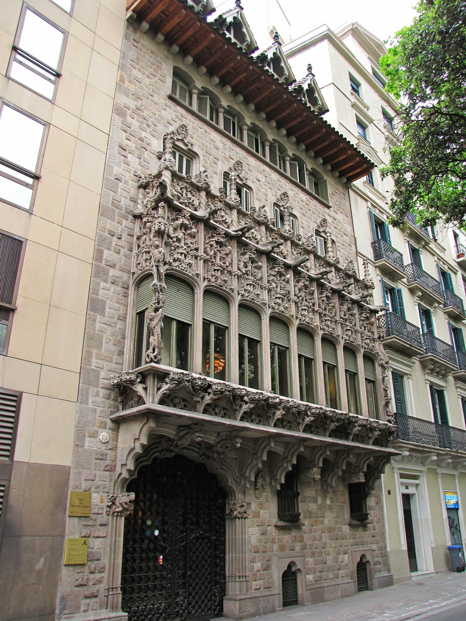 Beautiful facade of a Modernist building in Barcelona
