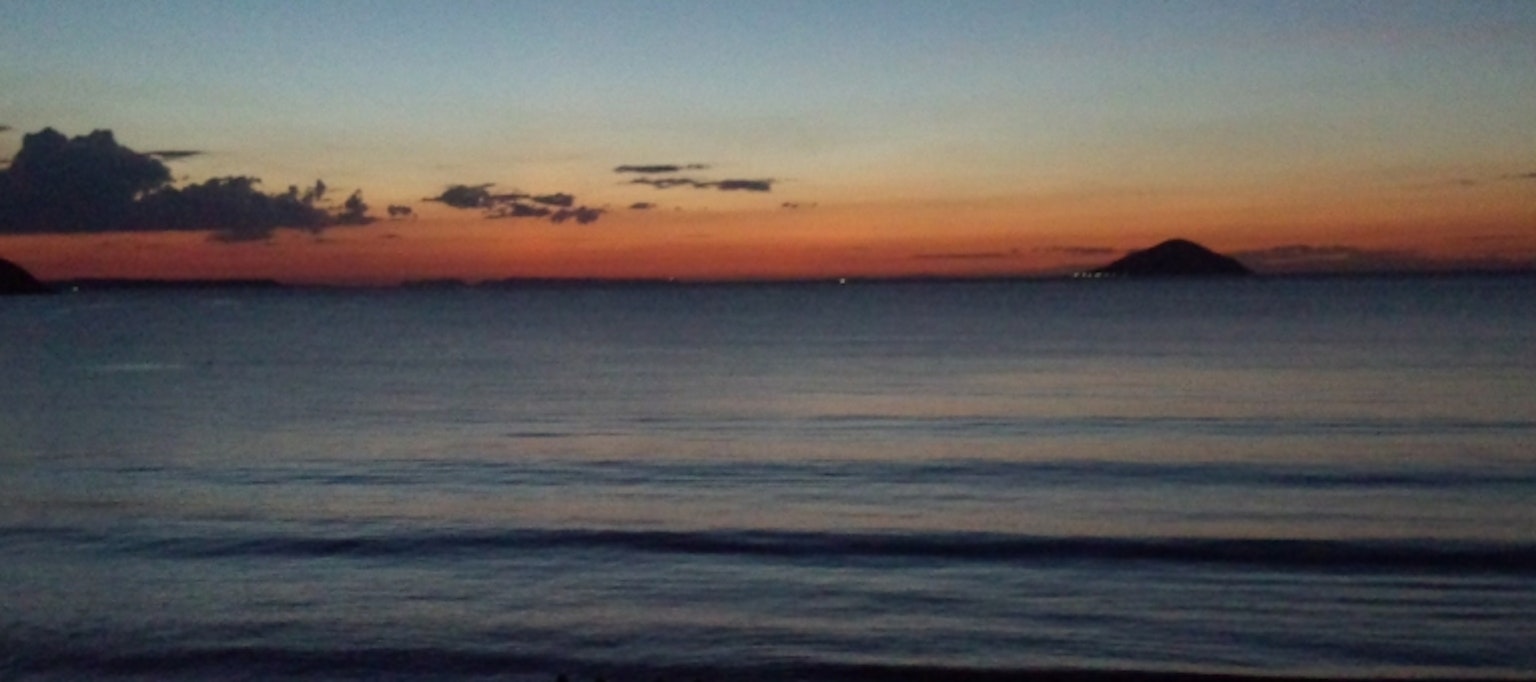 Calm sea view with beautiful sunset