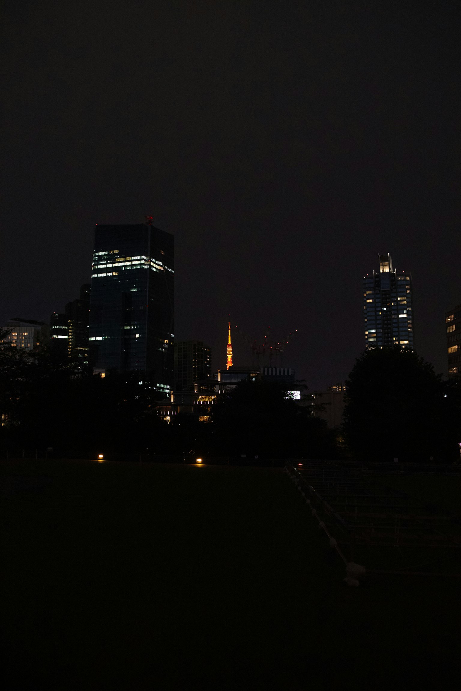 야경 도시 경관과 조명이 켜진 도쿄 타워