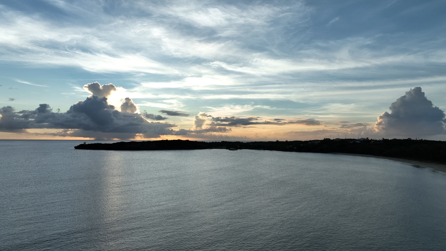 Serene sunset landscape with sea and clouds