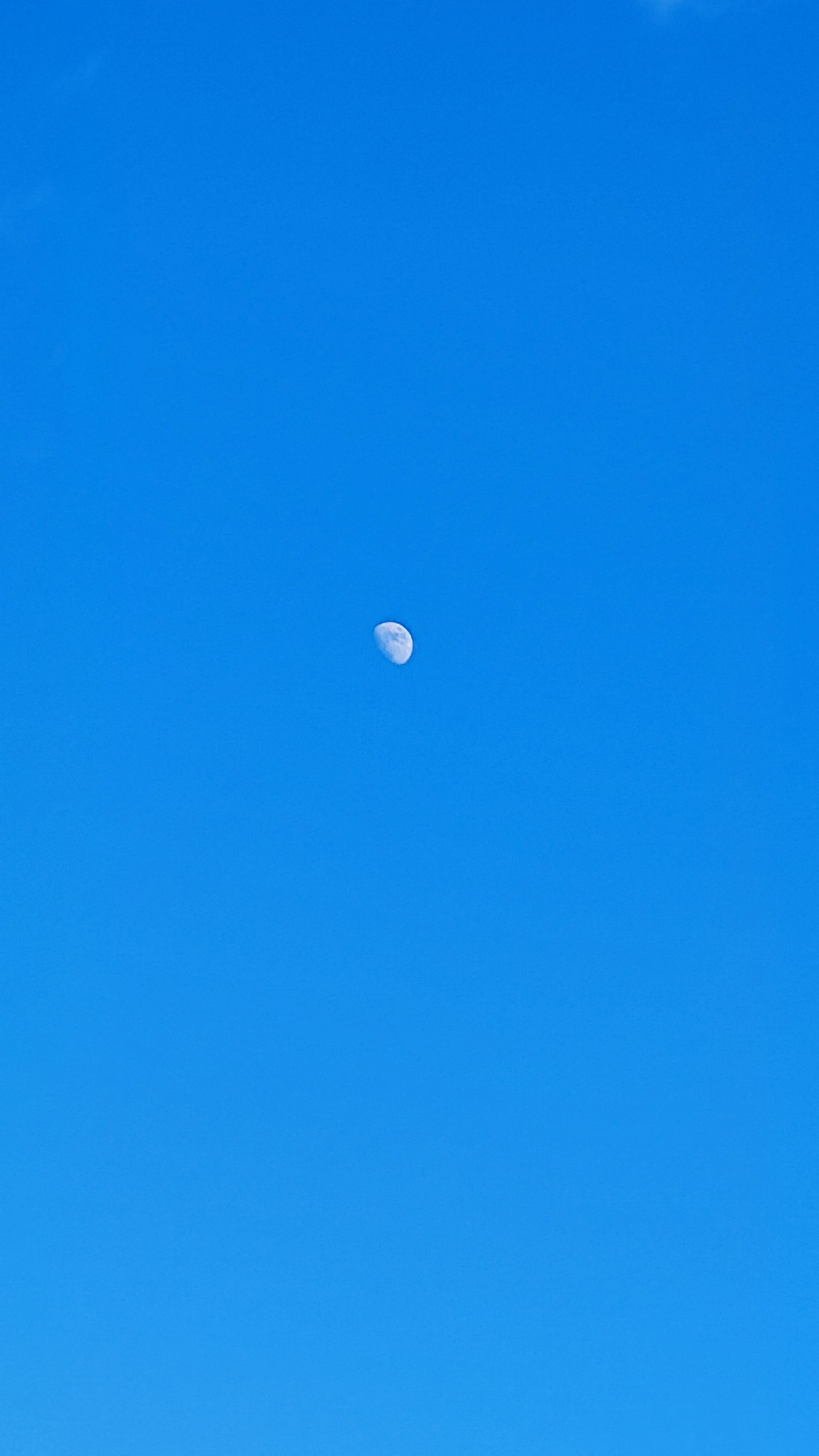 Imagen de la luna en un cielo azul claro