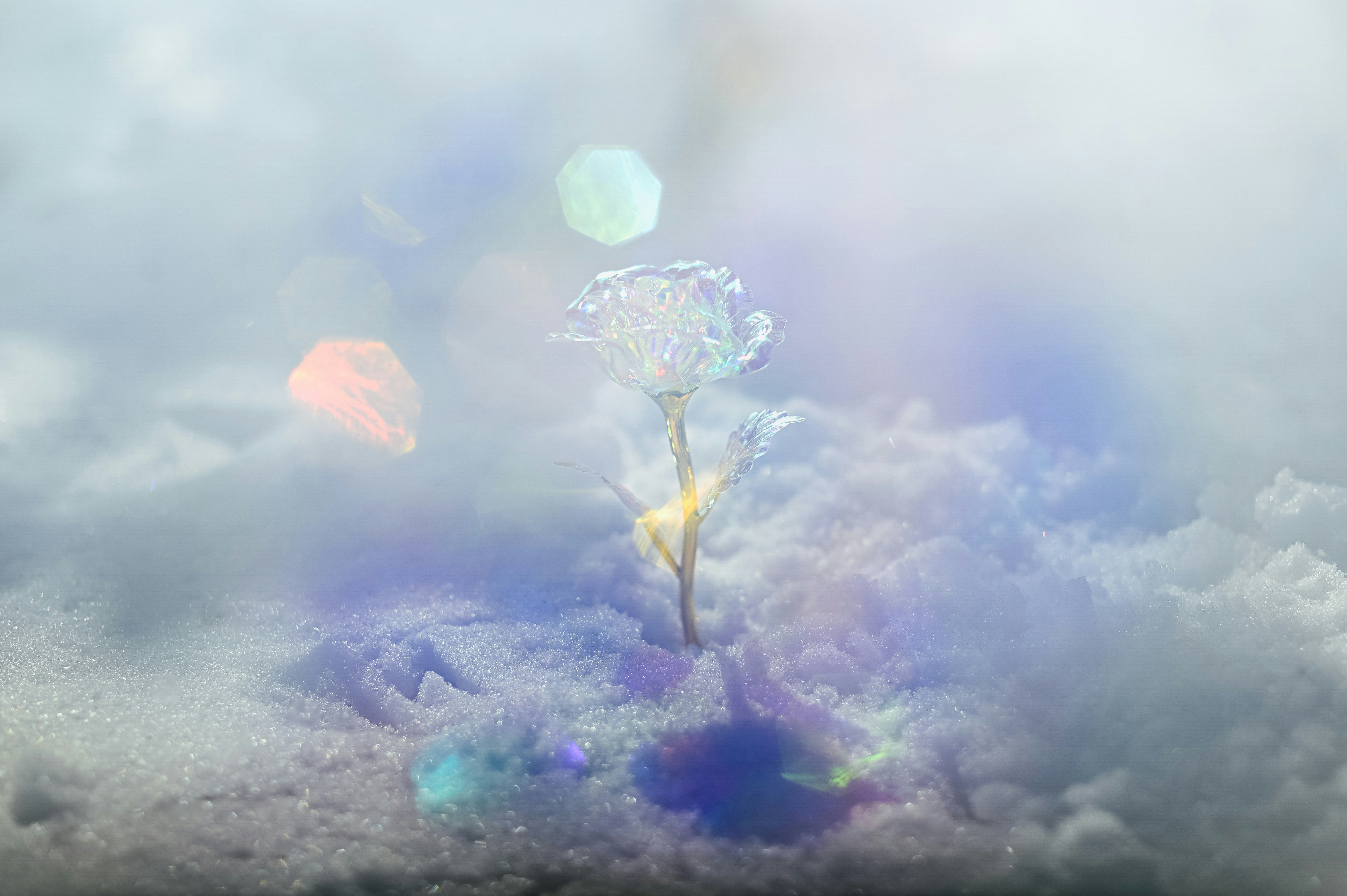 ethereal balloon-like light floating above clouds
