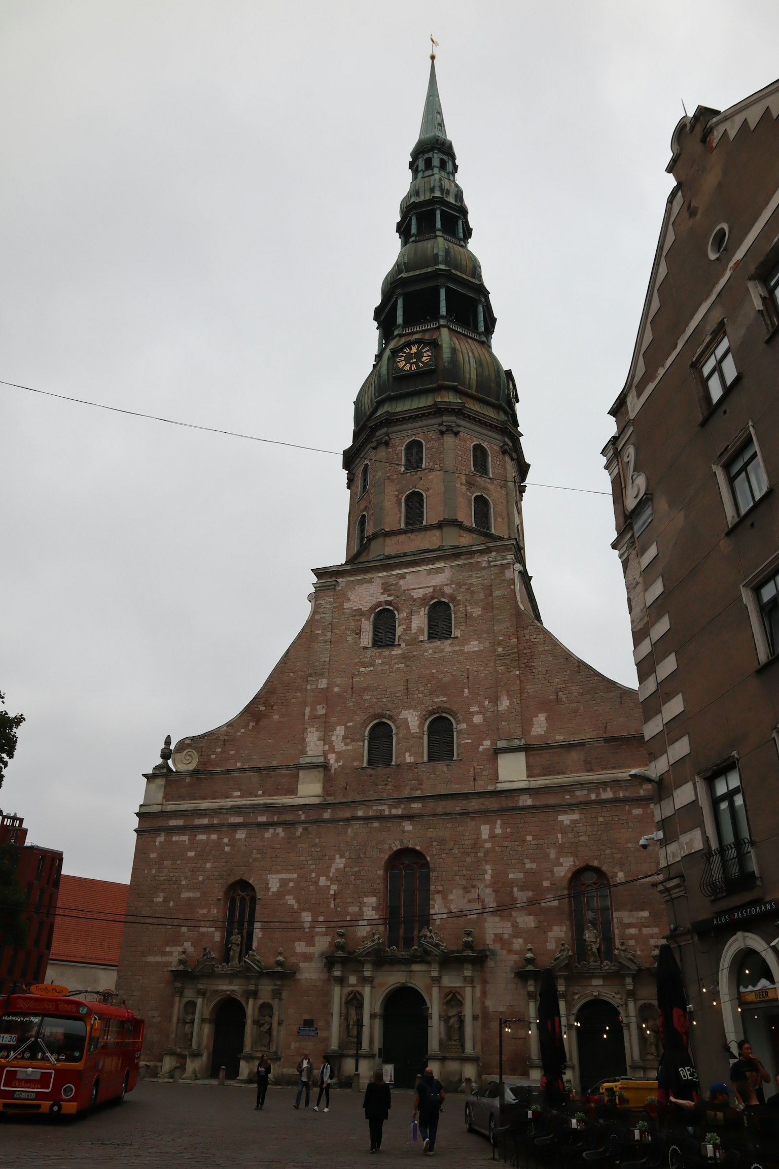 View of St Peter's Church tower in Riga