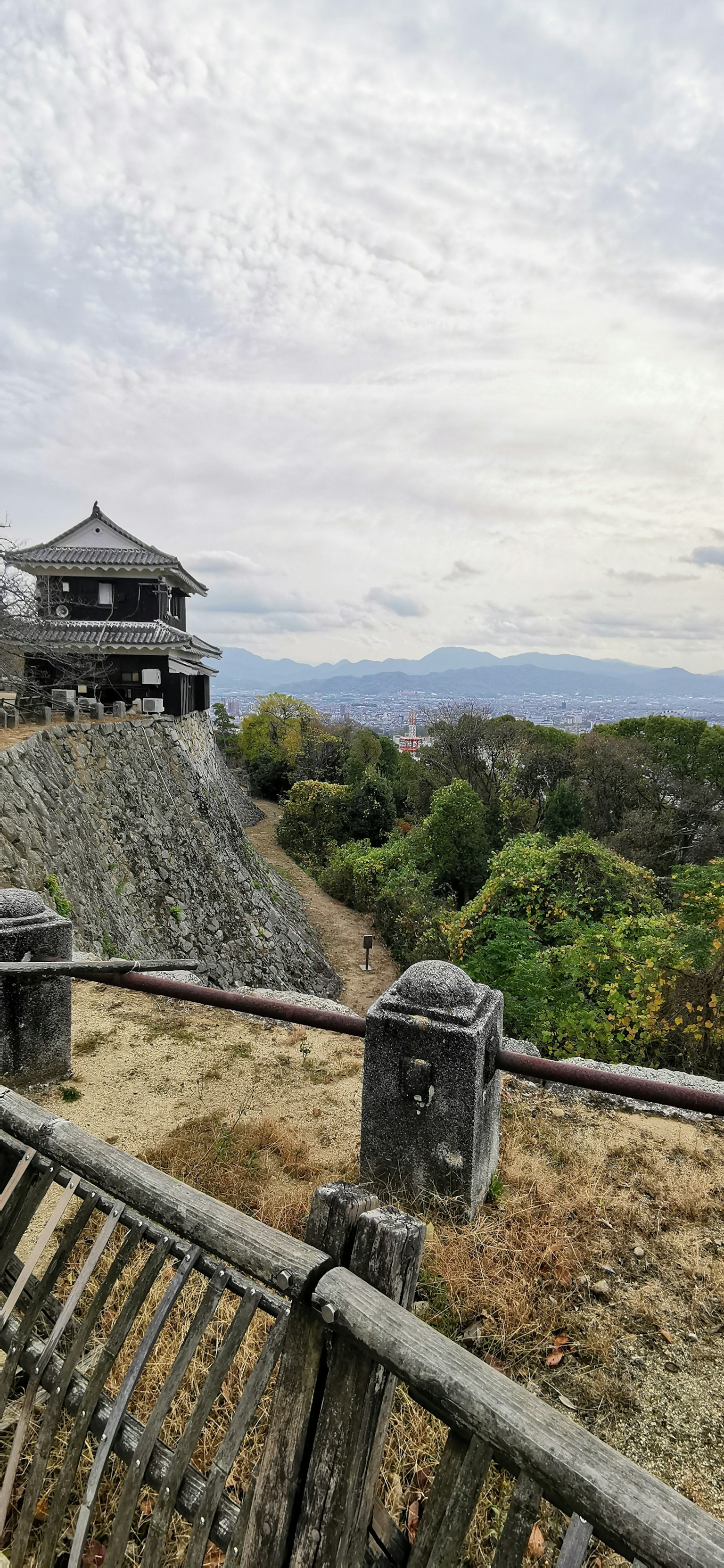 Viewpoint of a castle with surrounding landscape