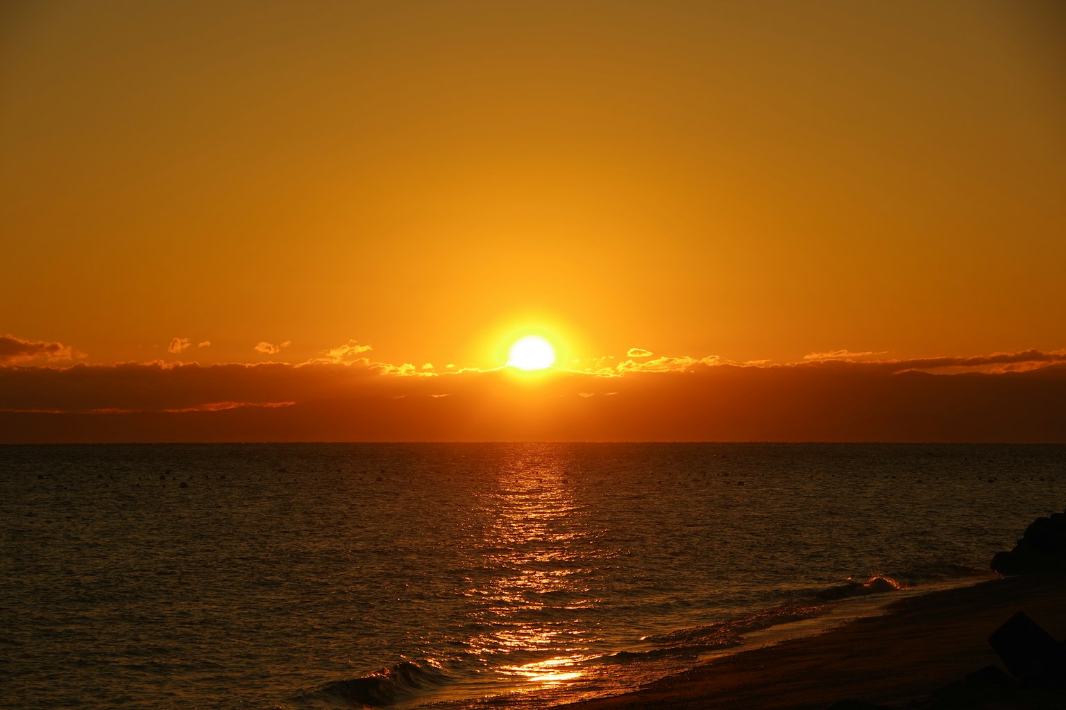 Beautiful sunset over the ocean