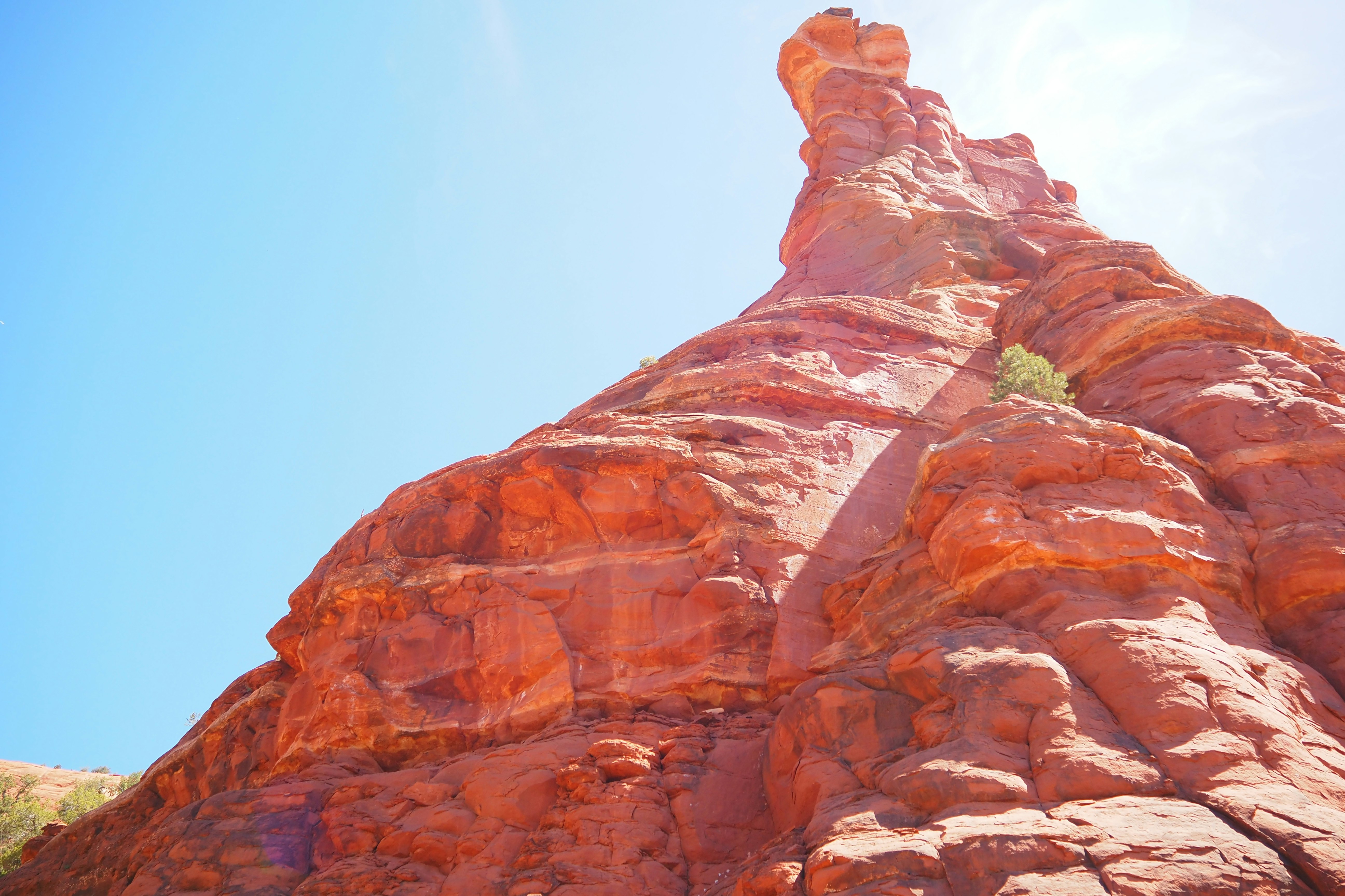 Red rock formation and blue sky
