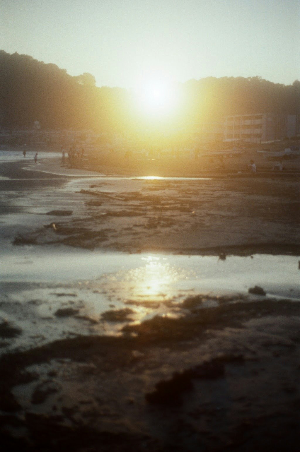 onde e spiaggia sabbiosa illuminate dal tramonto