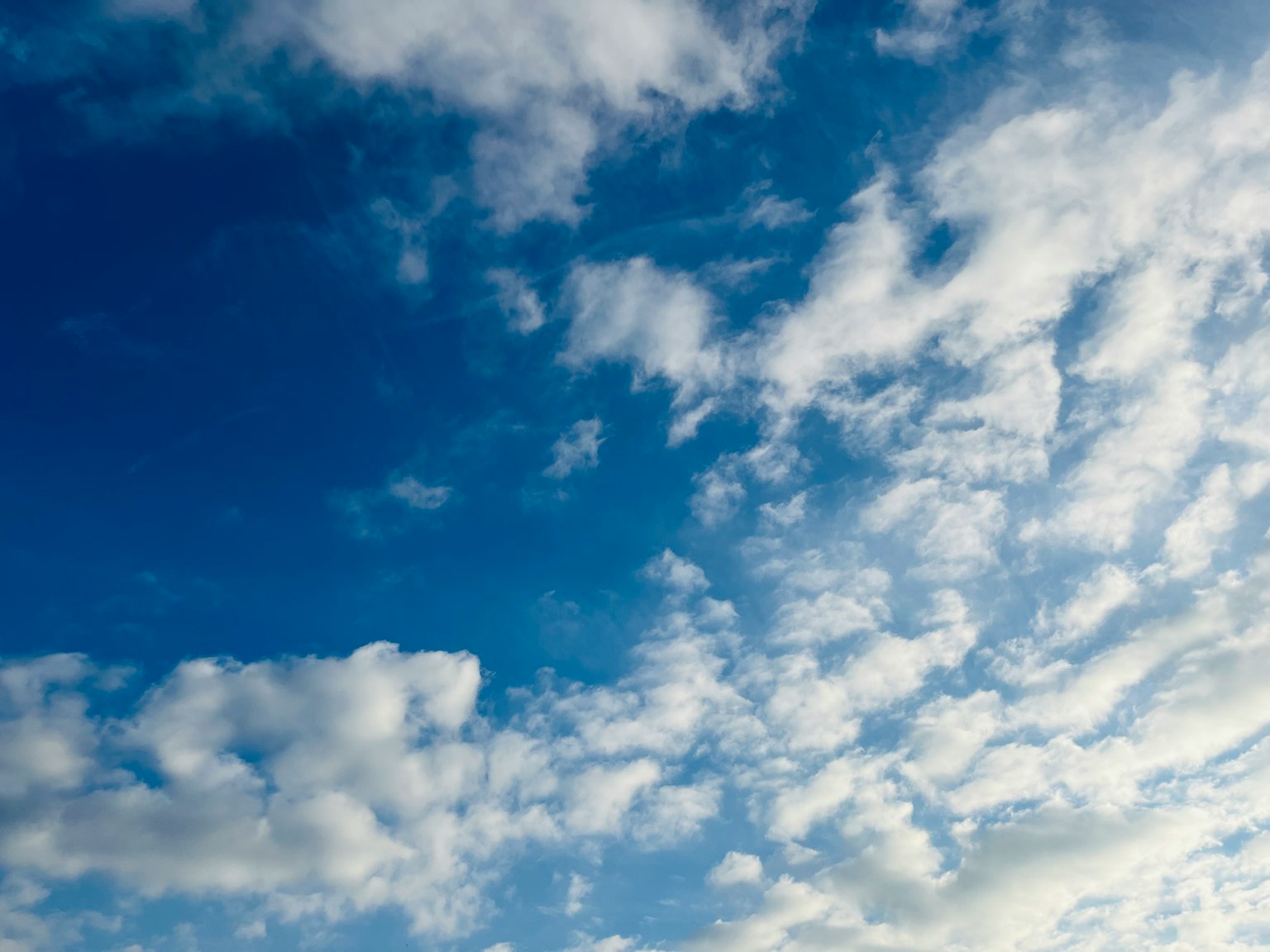 Eine Landschaft mit blauem Himmel und weißen Wolken